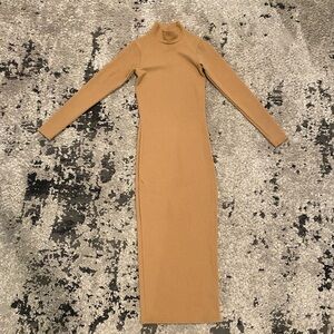 NastyGal Ribbed Long Sleeve Ribbed Pencil Dress